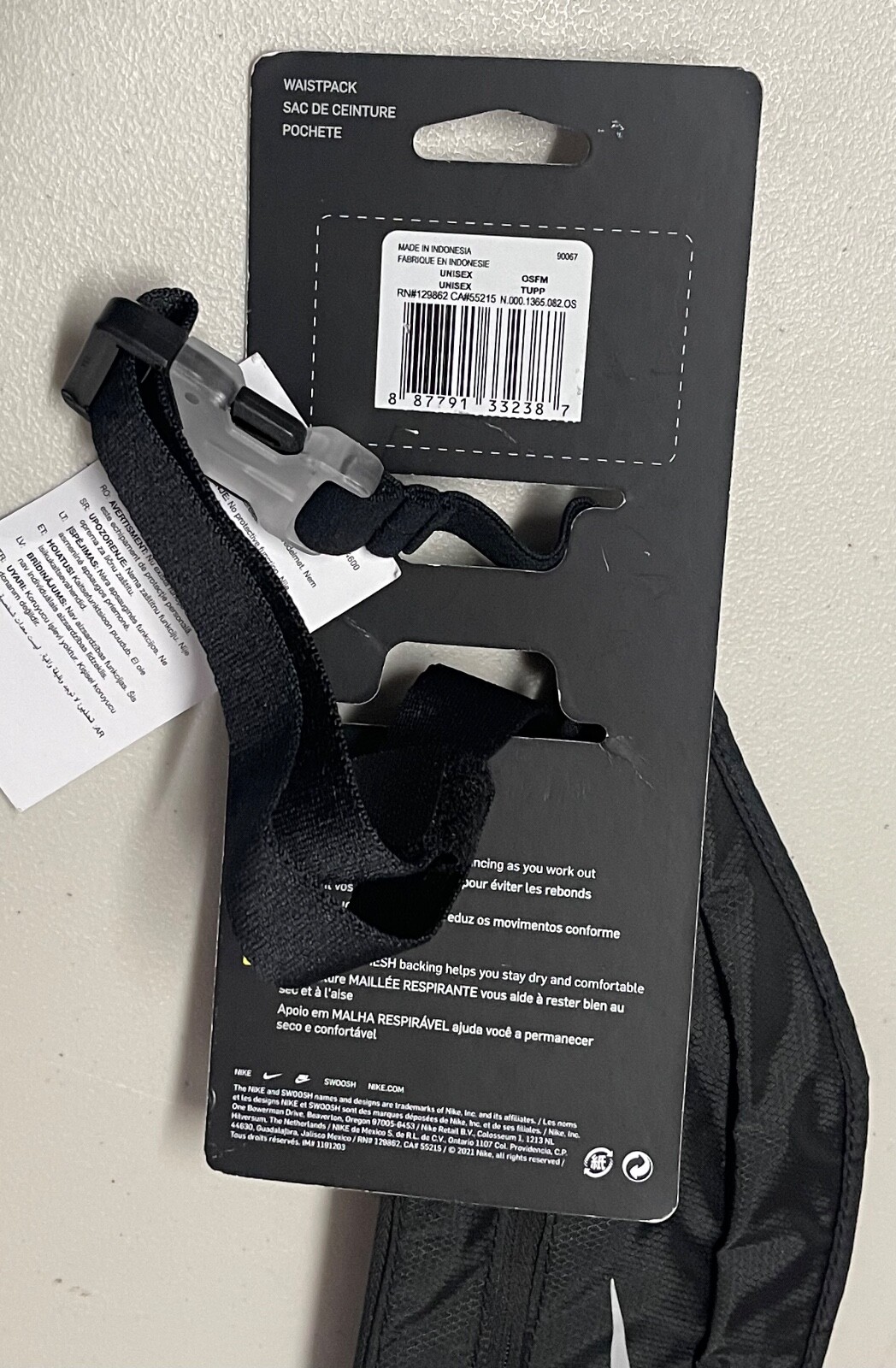 Nike Men’s Bag One Expandable Running Fanny Waist Pack Black