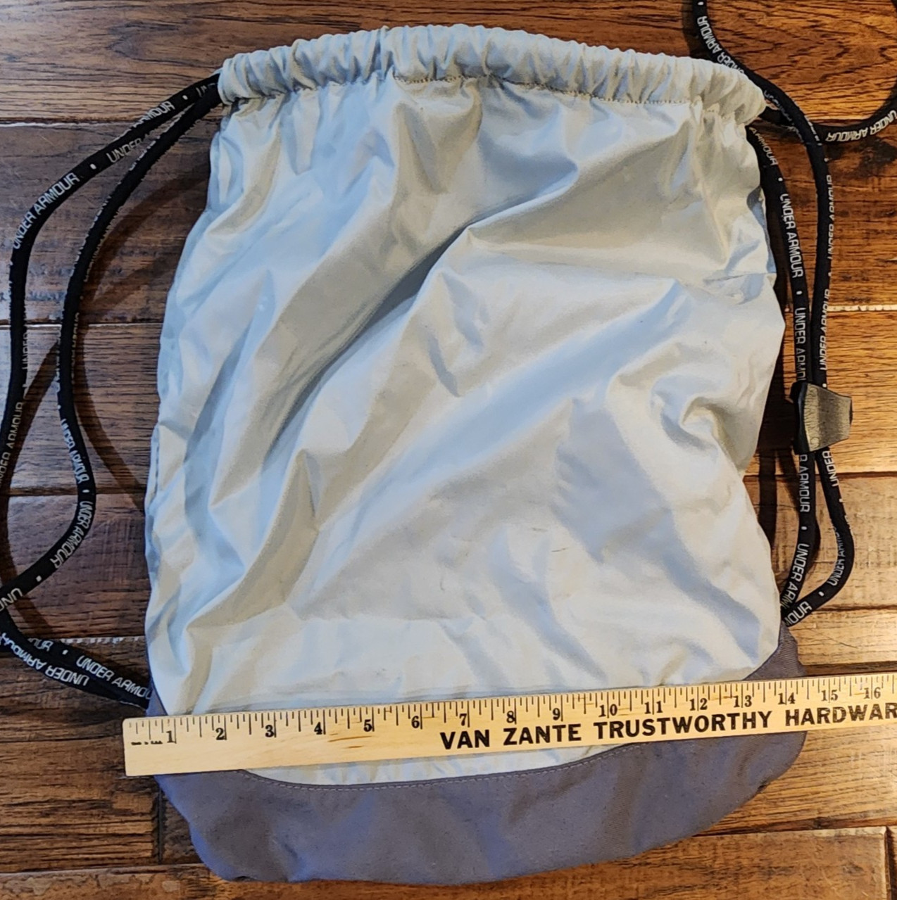 Under Armour Draw String Back Sack Pack Protect This House Gray Teal Purple