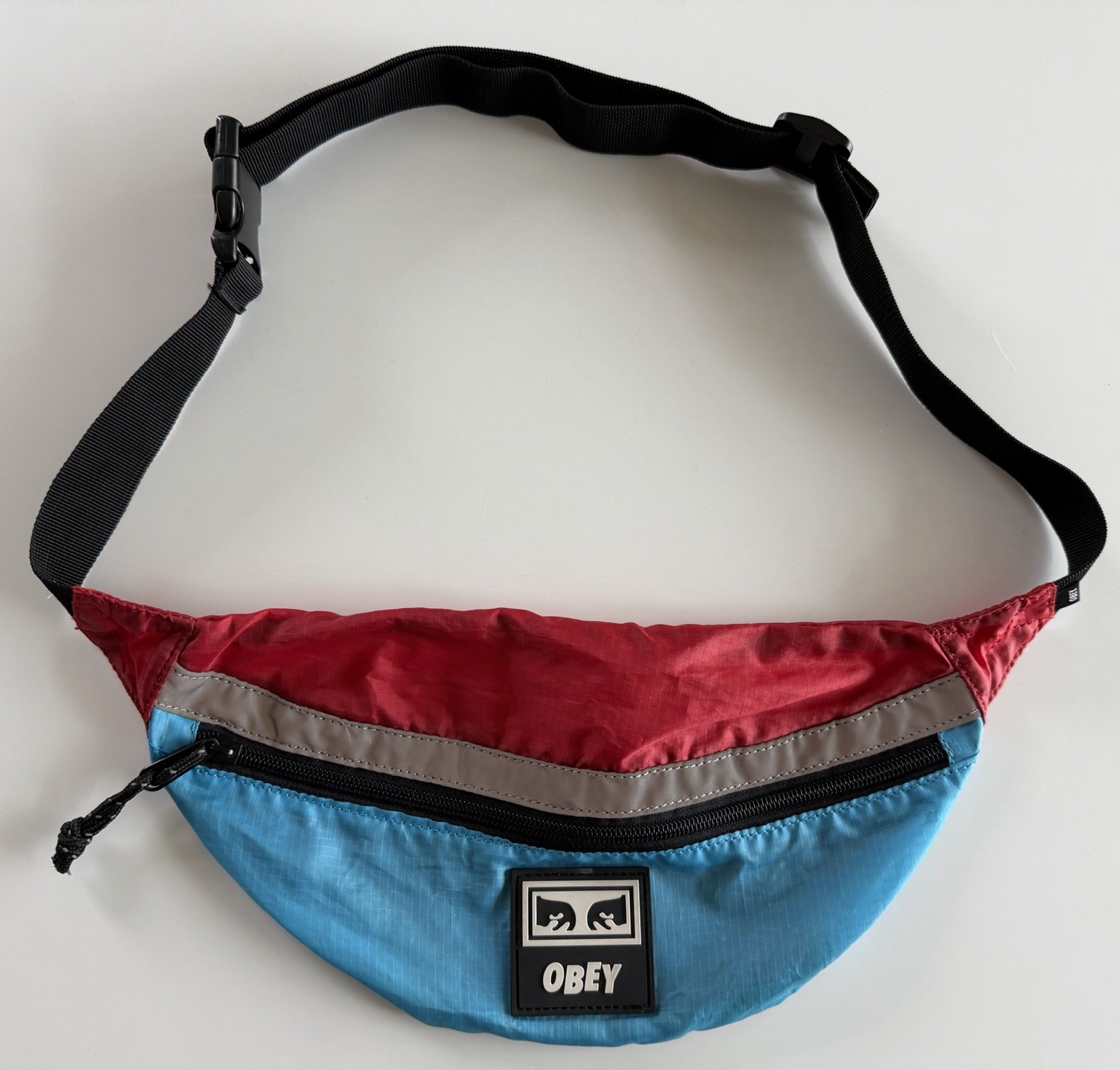 OBEY Ripstop Daily Sling Pack – Red/Blue – One Size – Fanny Pack (O)