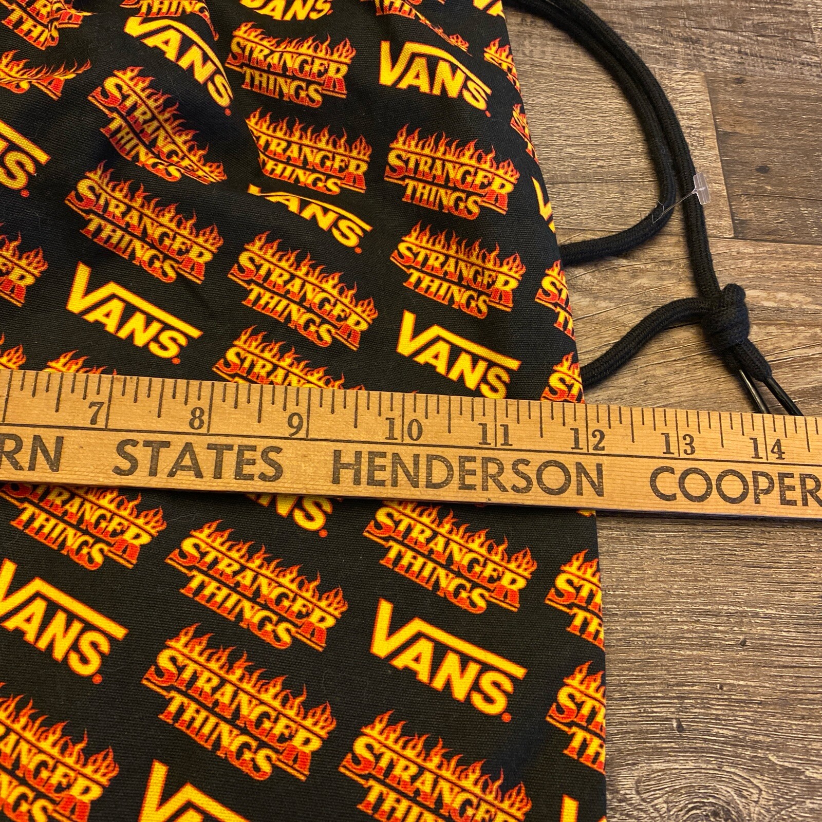 VANS Stranger Things Custom Bag Cinched Drawstring Canvas Shoe Pouch 12 X 15”