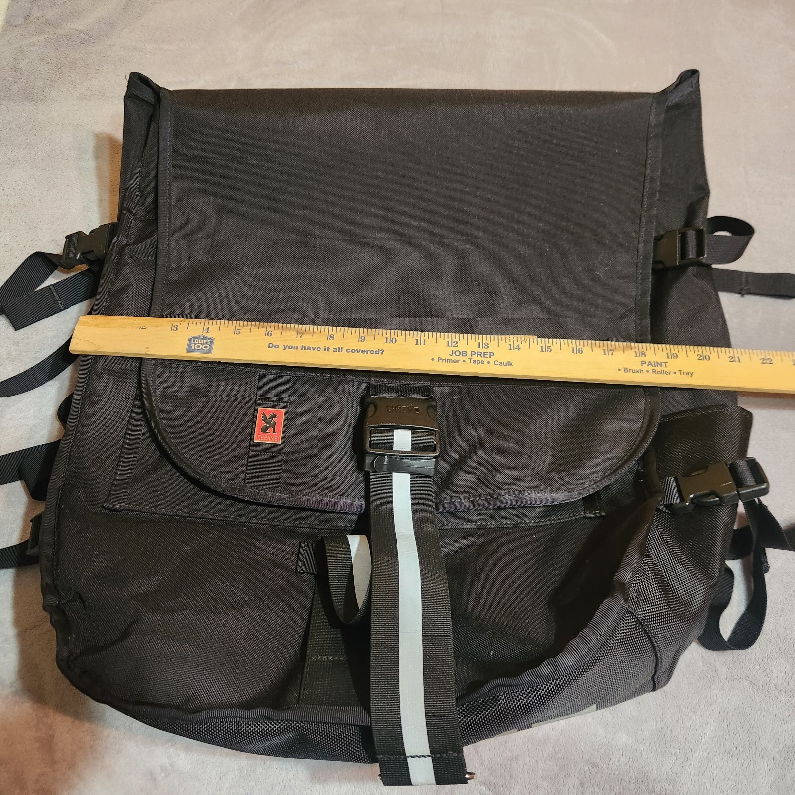 Chrome Industries Warsaw Backpack Large Black Nylon Red Interior Waterproof Bike