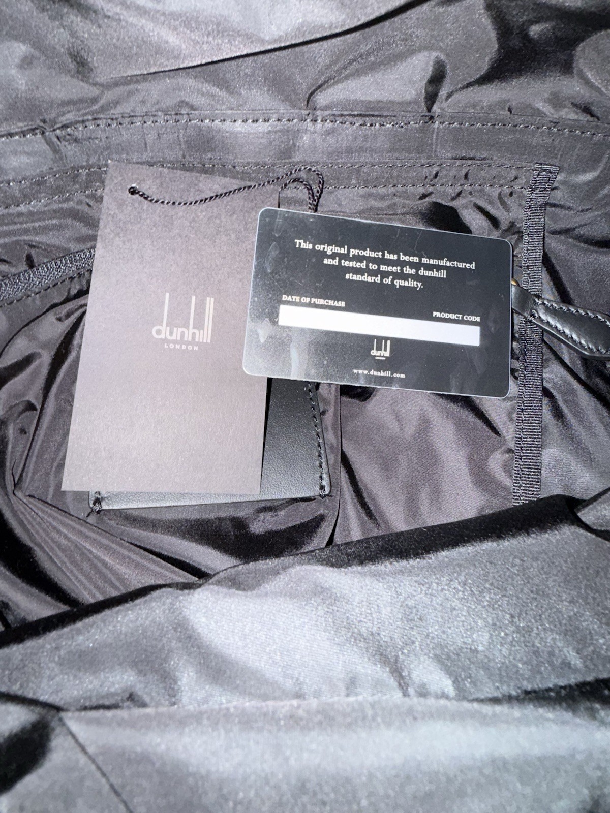 NWT $1083 Dunhill Black – Blue Backpack with red Straps Made in Italy.