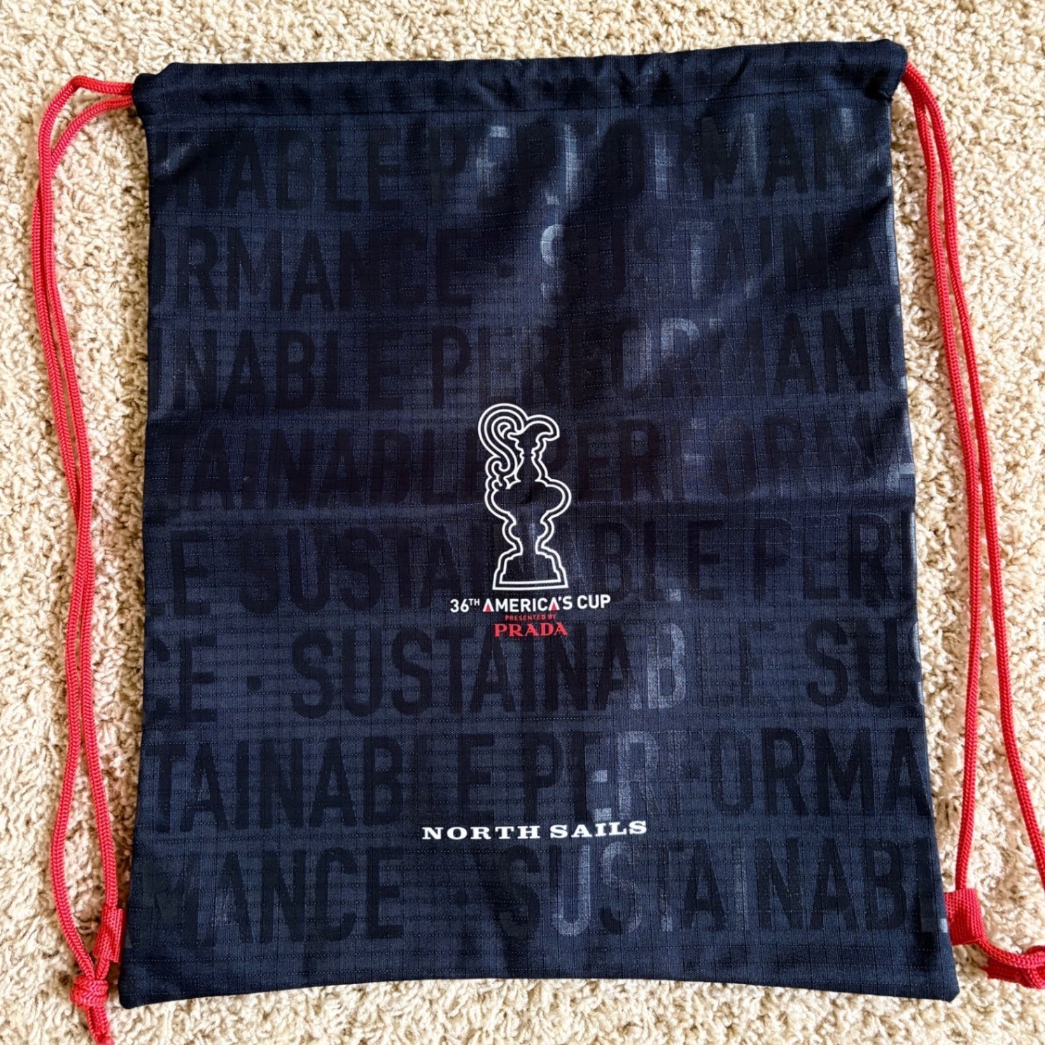 North Sails Prada 36th Americas Cup Drawstring Backpack New Zealand 2021 Bag