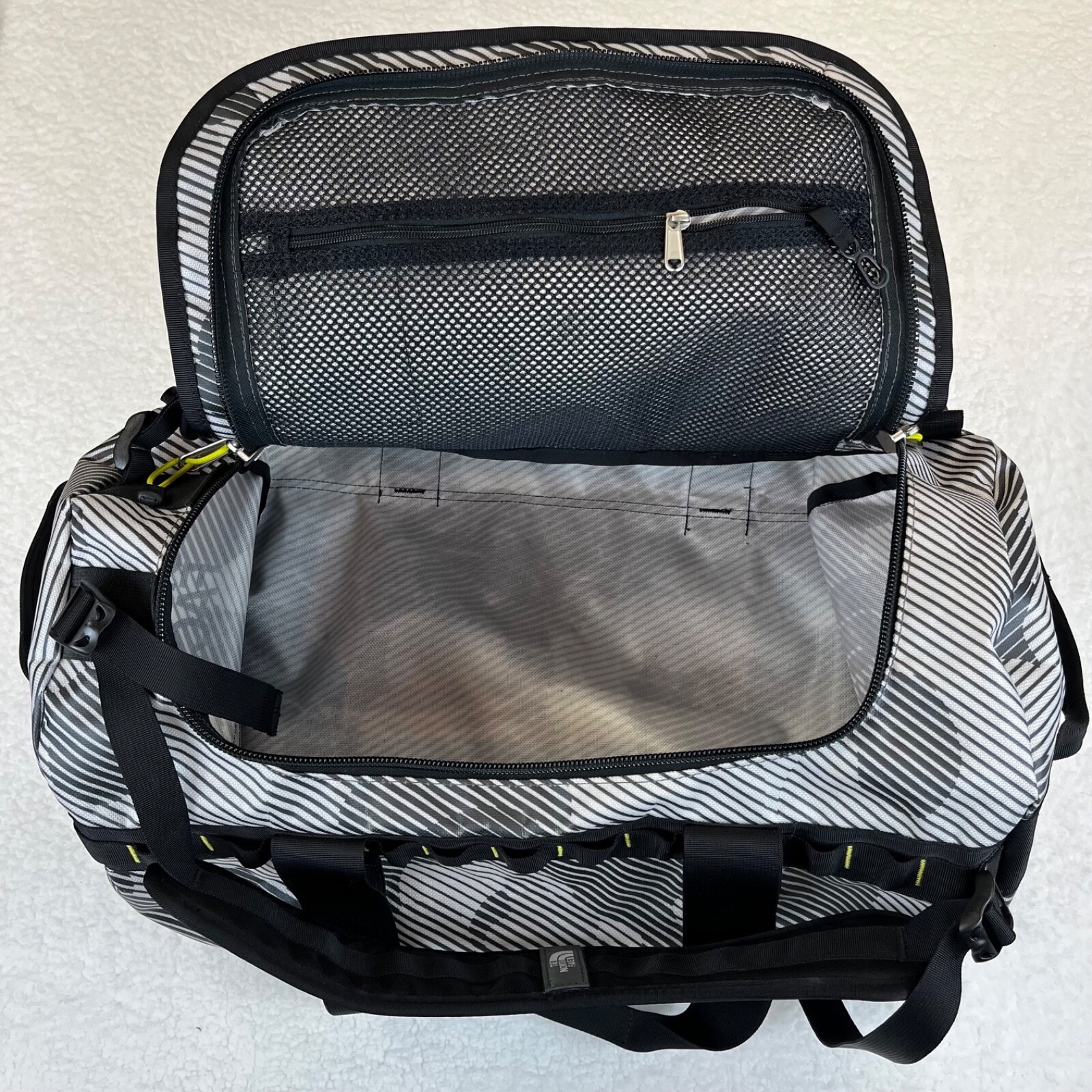 The North Face Duffel Backpack Bag Base Camp Rare Camo Grey Black Med. H2O Res