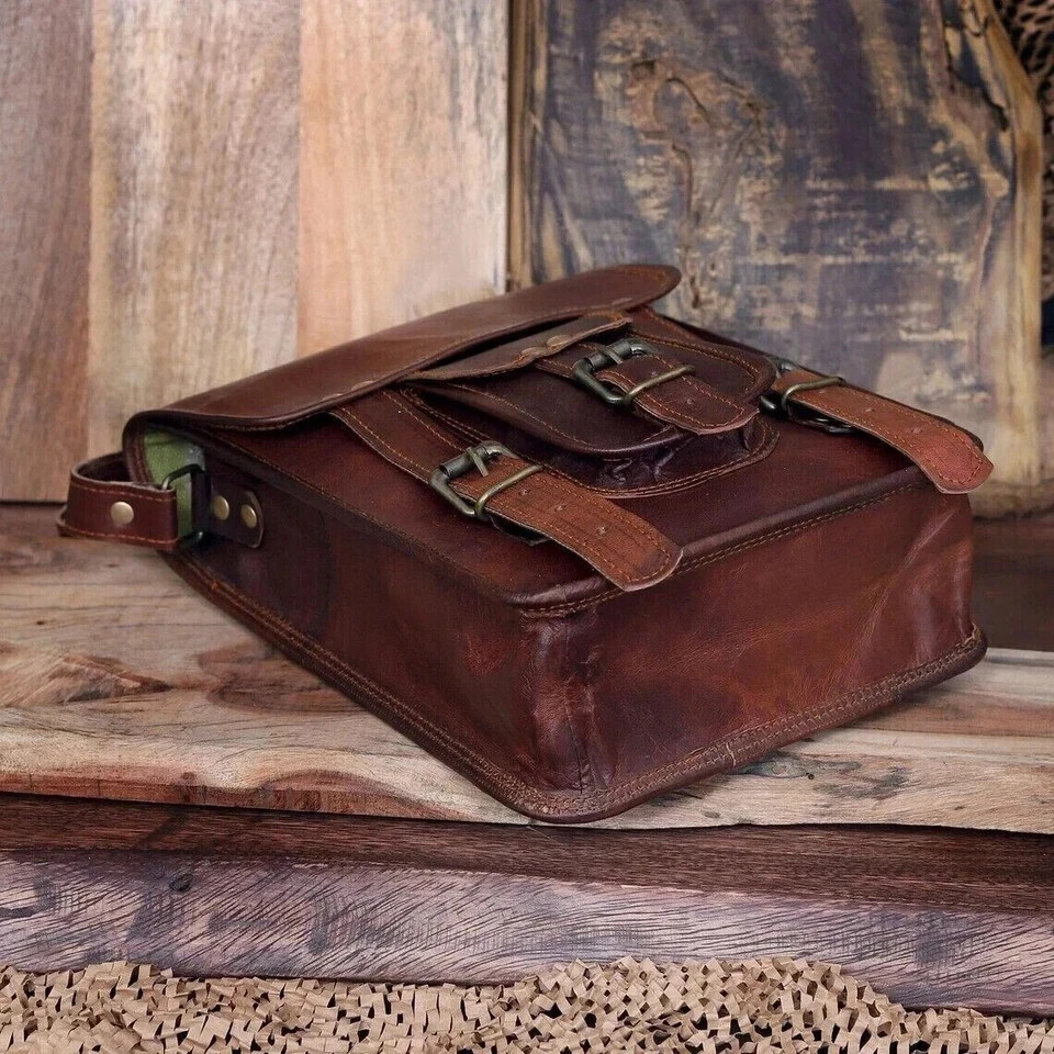 Pro Max Leather Messenger 15” Satchel Crossbody Vintage Bag Brown