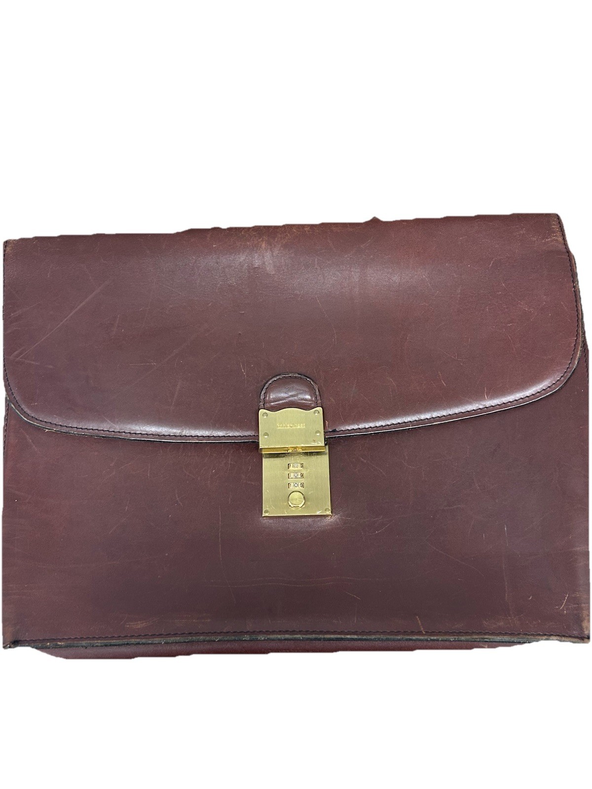 Vintage Schlesinger briefcase Belting Leather Brown