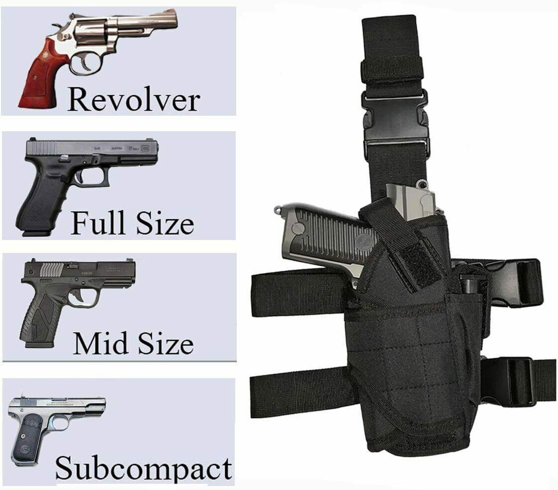 Tactical Adjustable Pistol/Gun Drop Leg Thigh Holster Magazine Pouch Right Hand