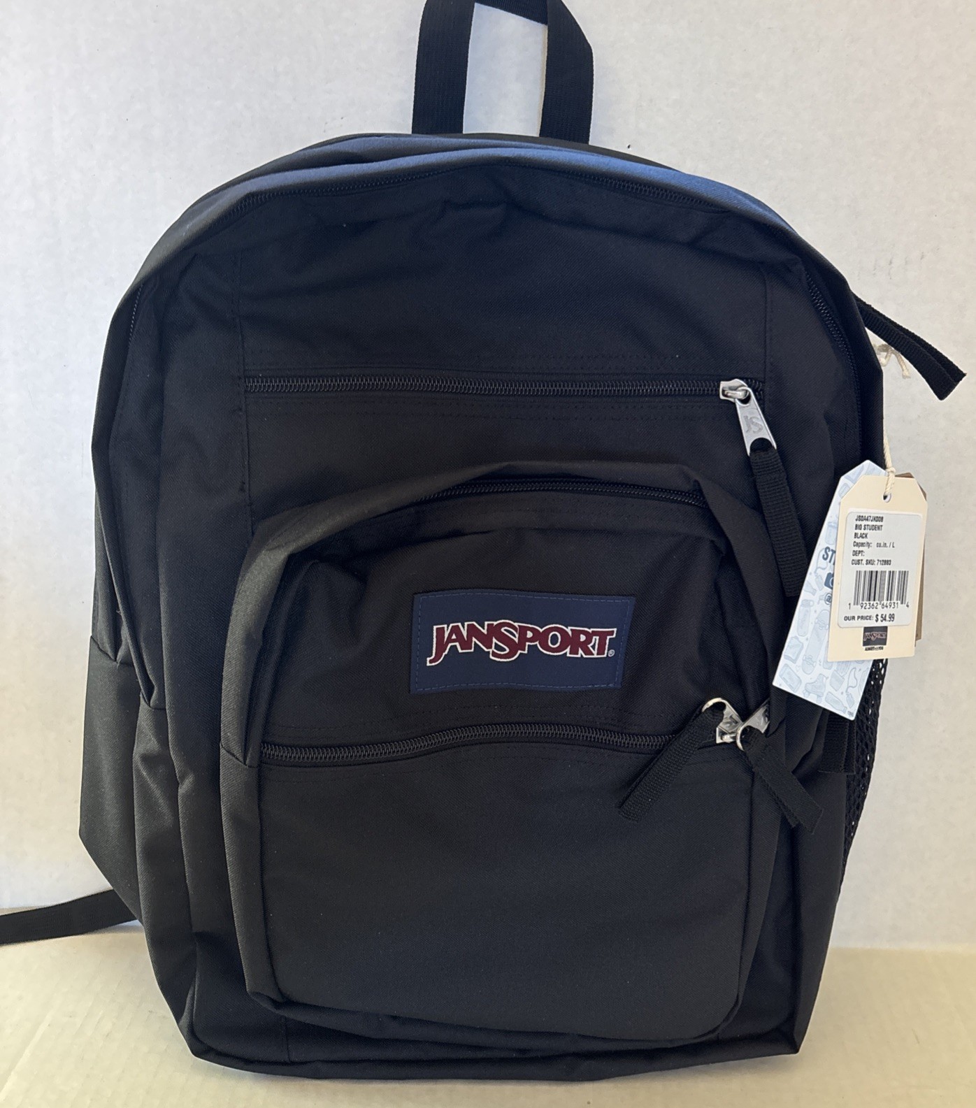 JANSPORT Big Student Black Laptop Backpack New