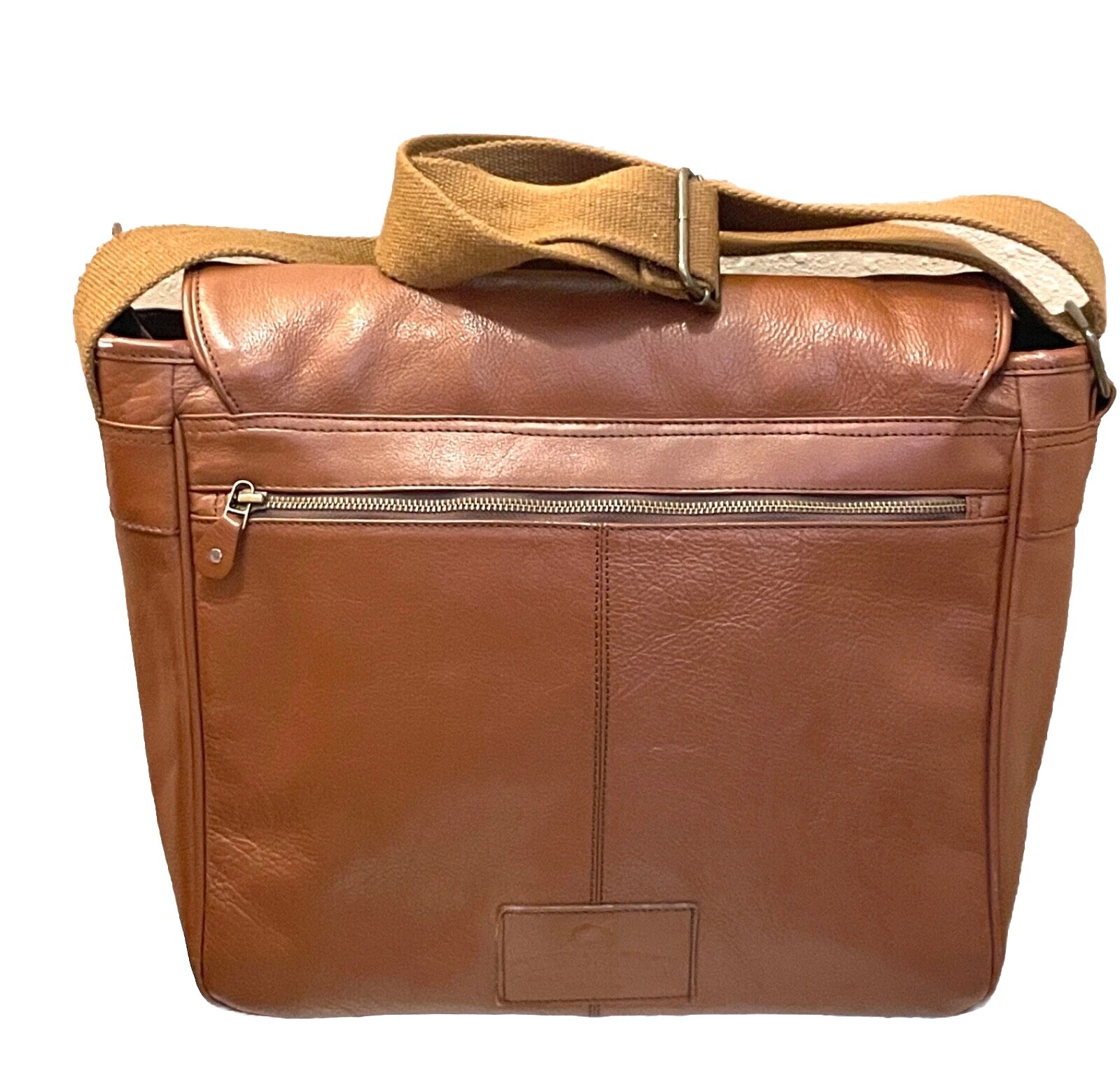 Buffalo Jackson Trading Co. Leather Briefcase Satchel Messenger Bag Conac Brown