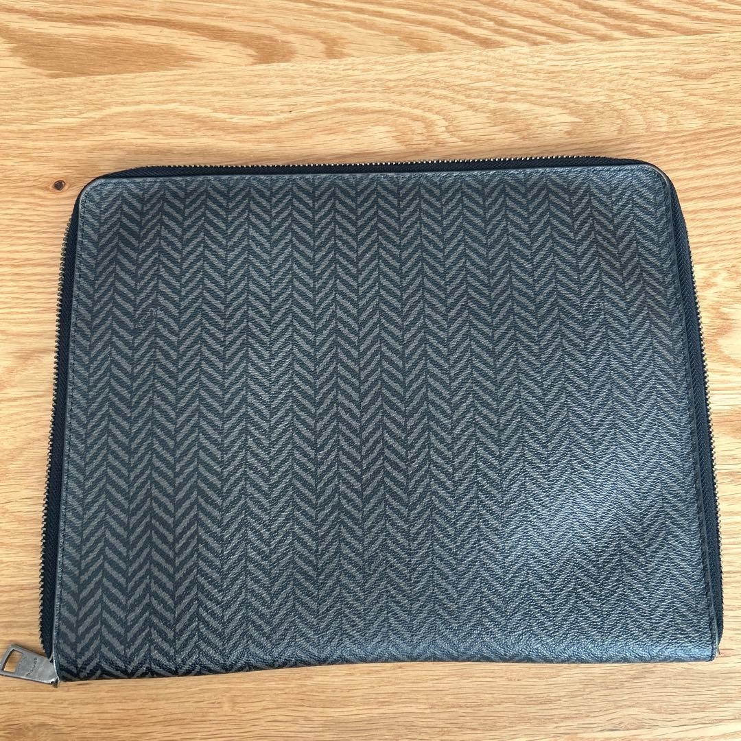 COACH Black Men’s Clutch Bag Zip 29x24cm Business Handbag Authenticated
