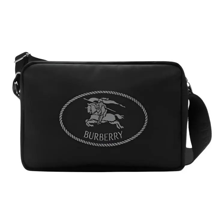 Burberry Double Way Zipper Single Shoulder Crossbody Bag Men’s 10.4×3.5×7.1 in