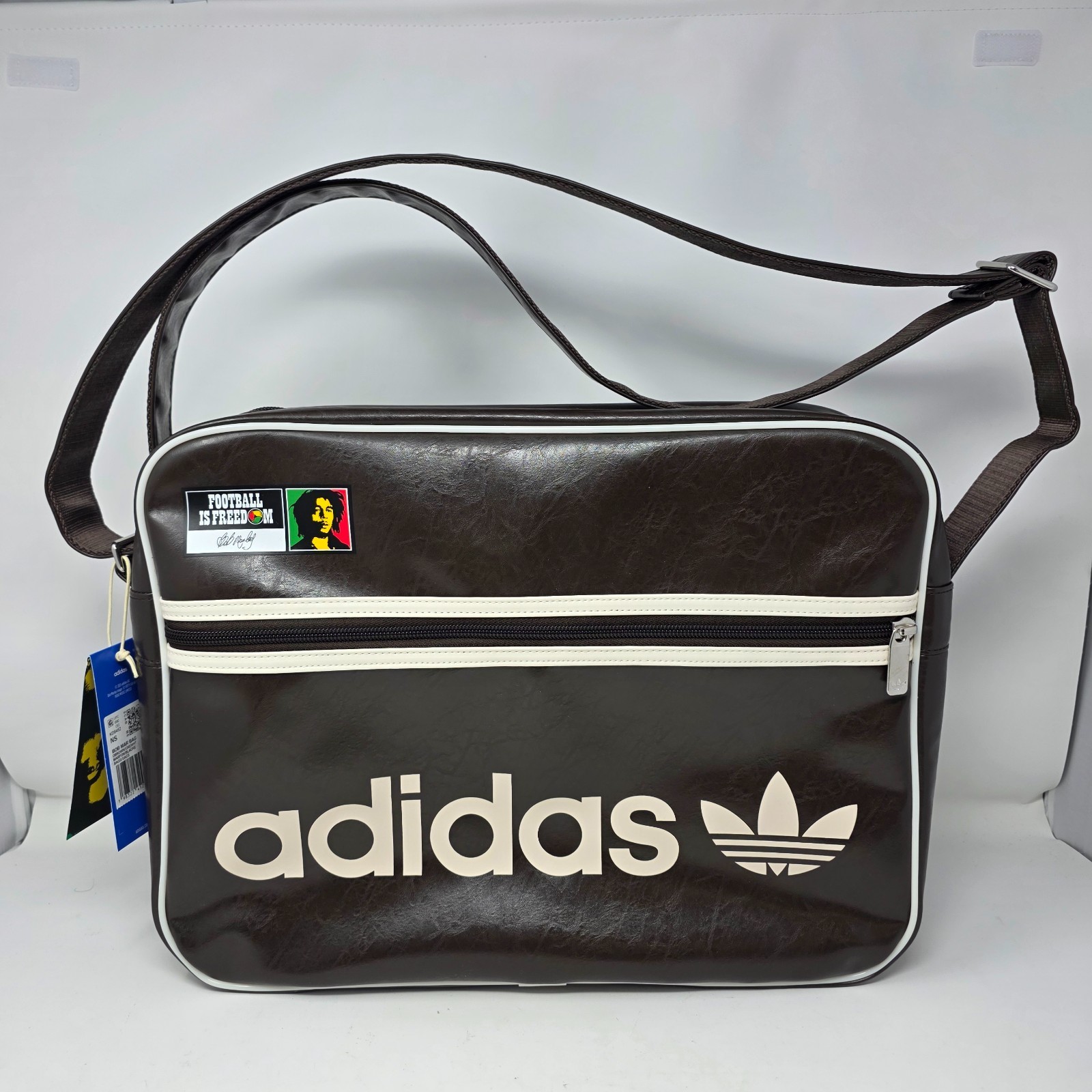 Adidas Originals Classic Logo Bob Marley Messenger Bag Brown Retro LIMITED NEW