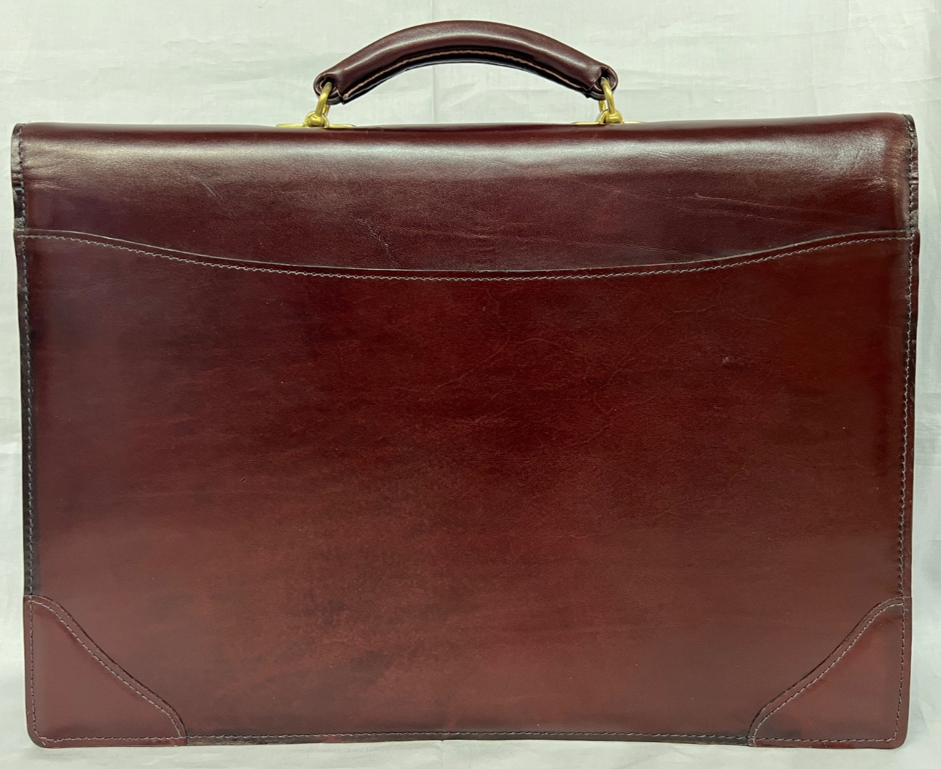 Vintage Schlesinger Leather Briefcase Case Setter Full Grain Cowhide Excellent