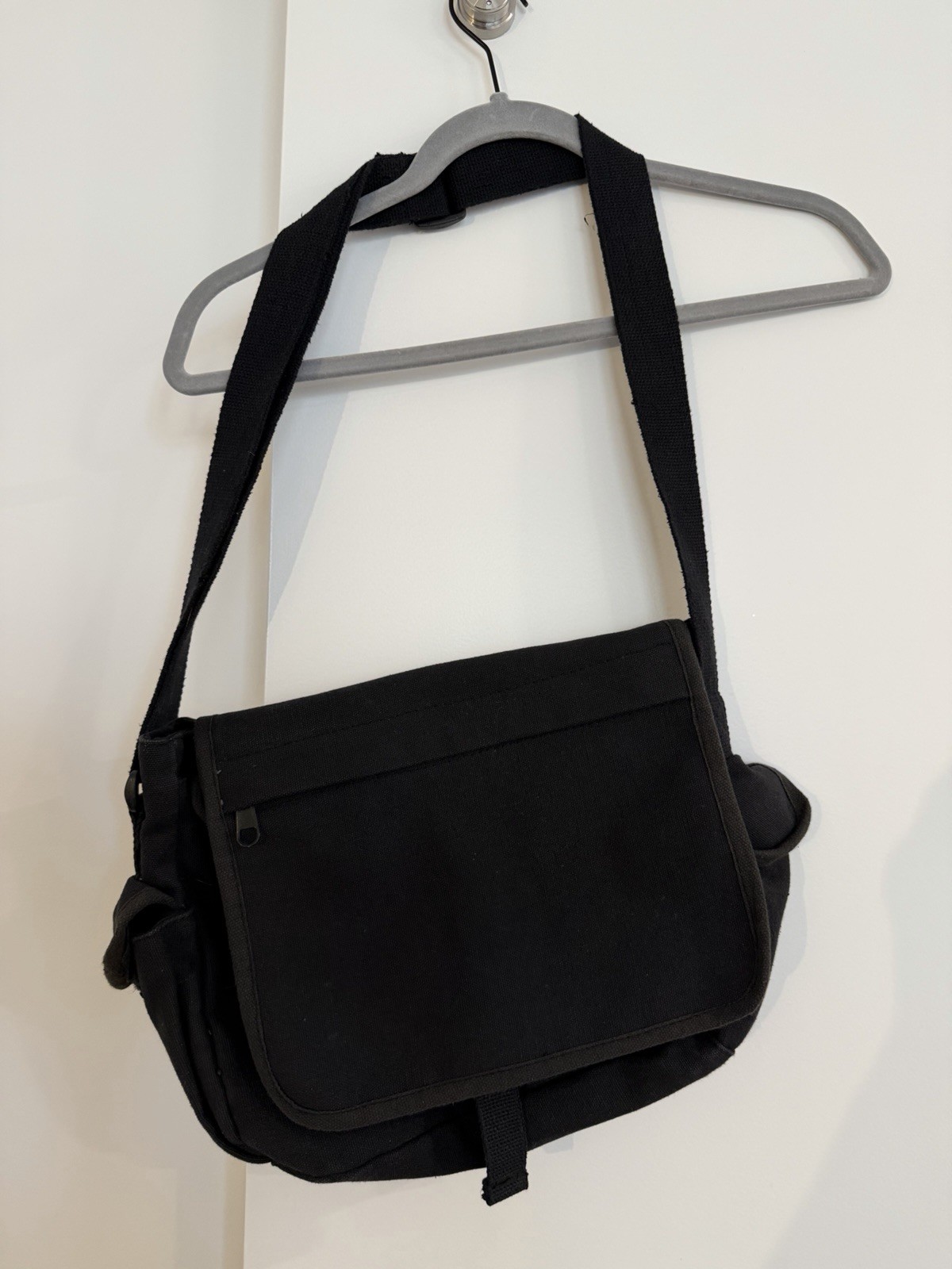Rothco black canvas military style Messenger Bag