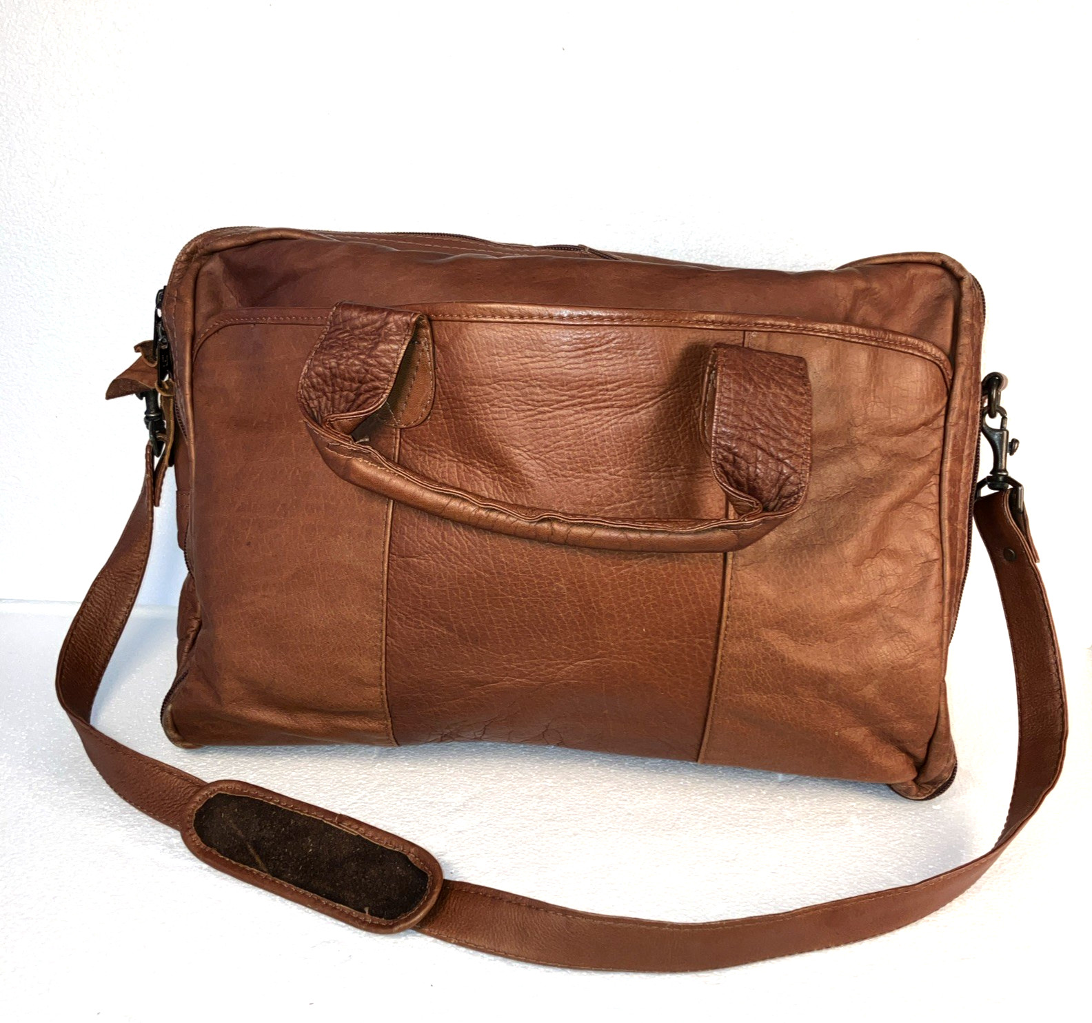 Men’s Leather Crossbody Bag Vintage Shoulder Bag Casual Medium Messenger Pack