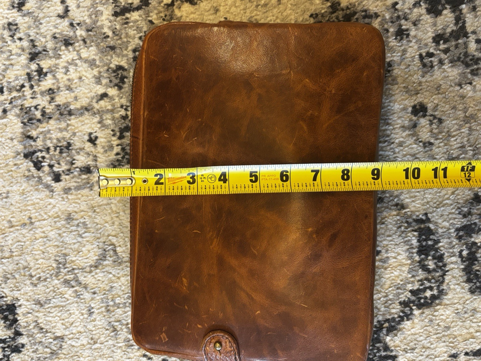 Moore & Giles Leather Tech Pocket In Titan Milled Honey Laptop Travel Bag