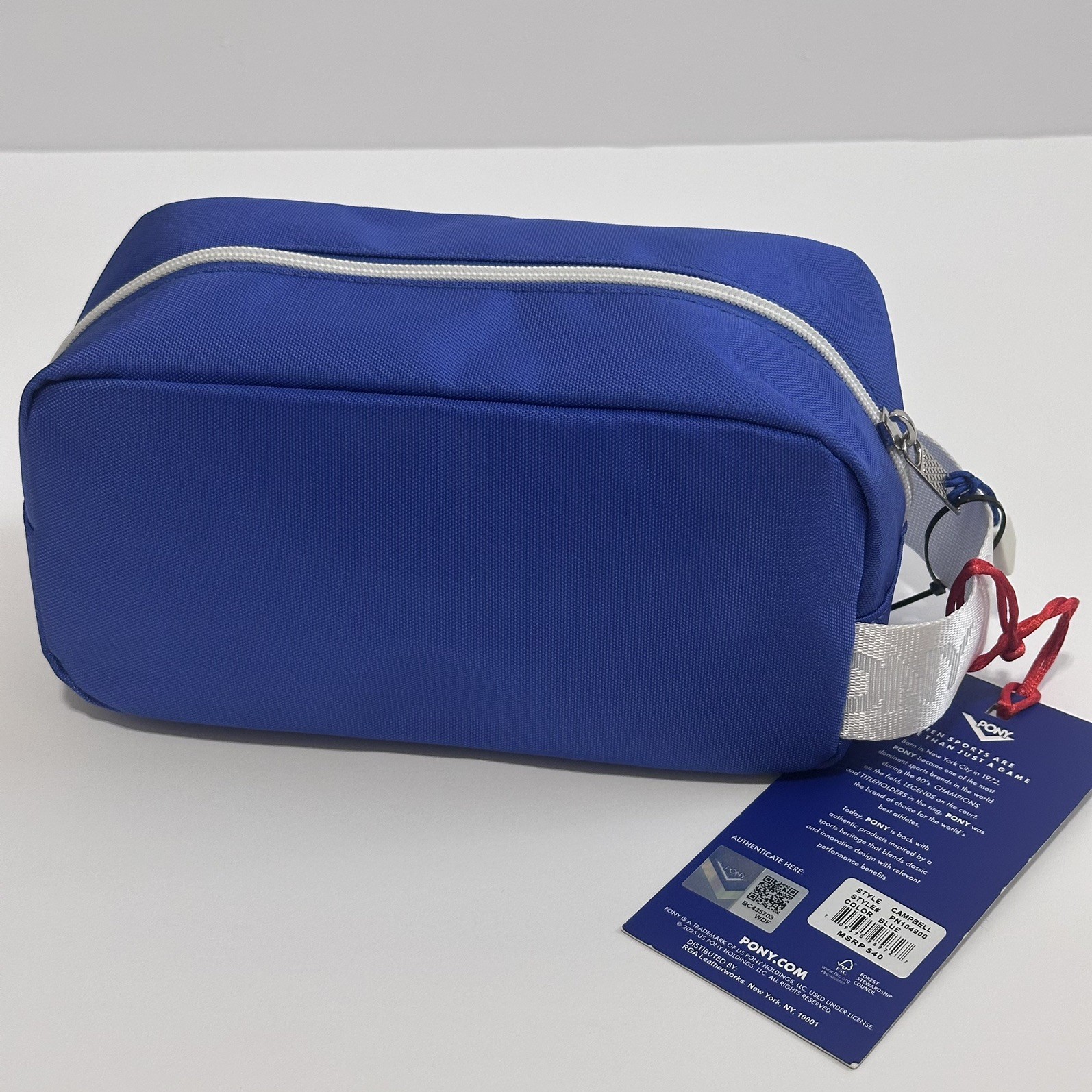 PONY Campbell Travel Toiletry Bag Royal Blue Dopp Kit Mens Shaving Case NWT