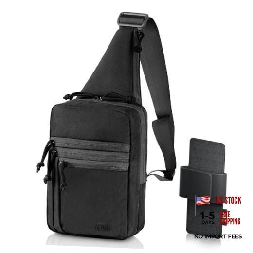CCW Sling Bag for Men & Women – EDC Shoulder Bag Tactical – Black Regular