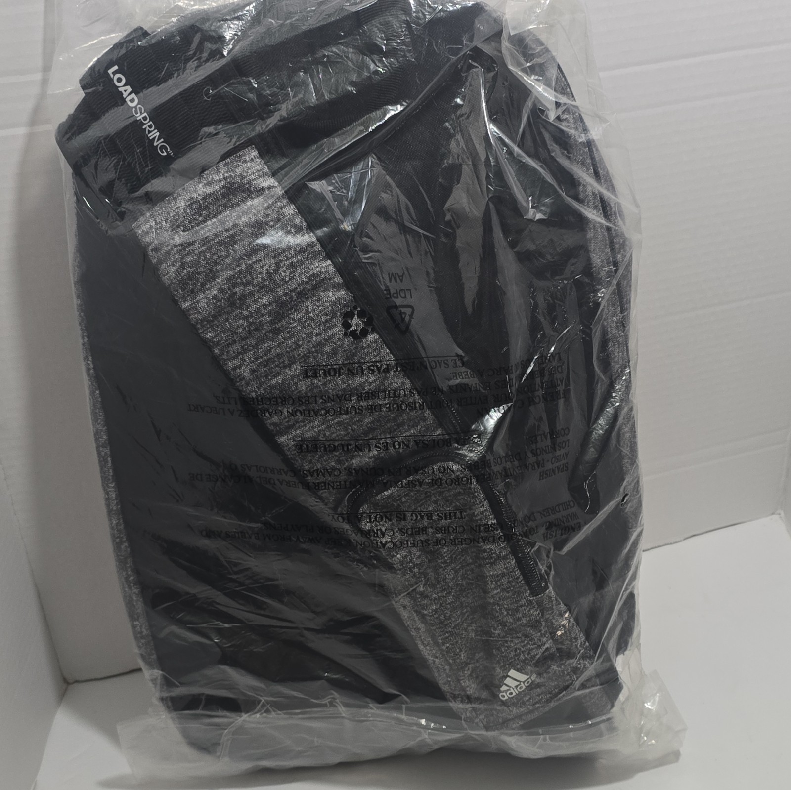 adidas Prime Sling Backpack Heather Gray Large School Bag Fits Laptop/Tablet
