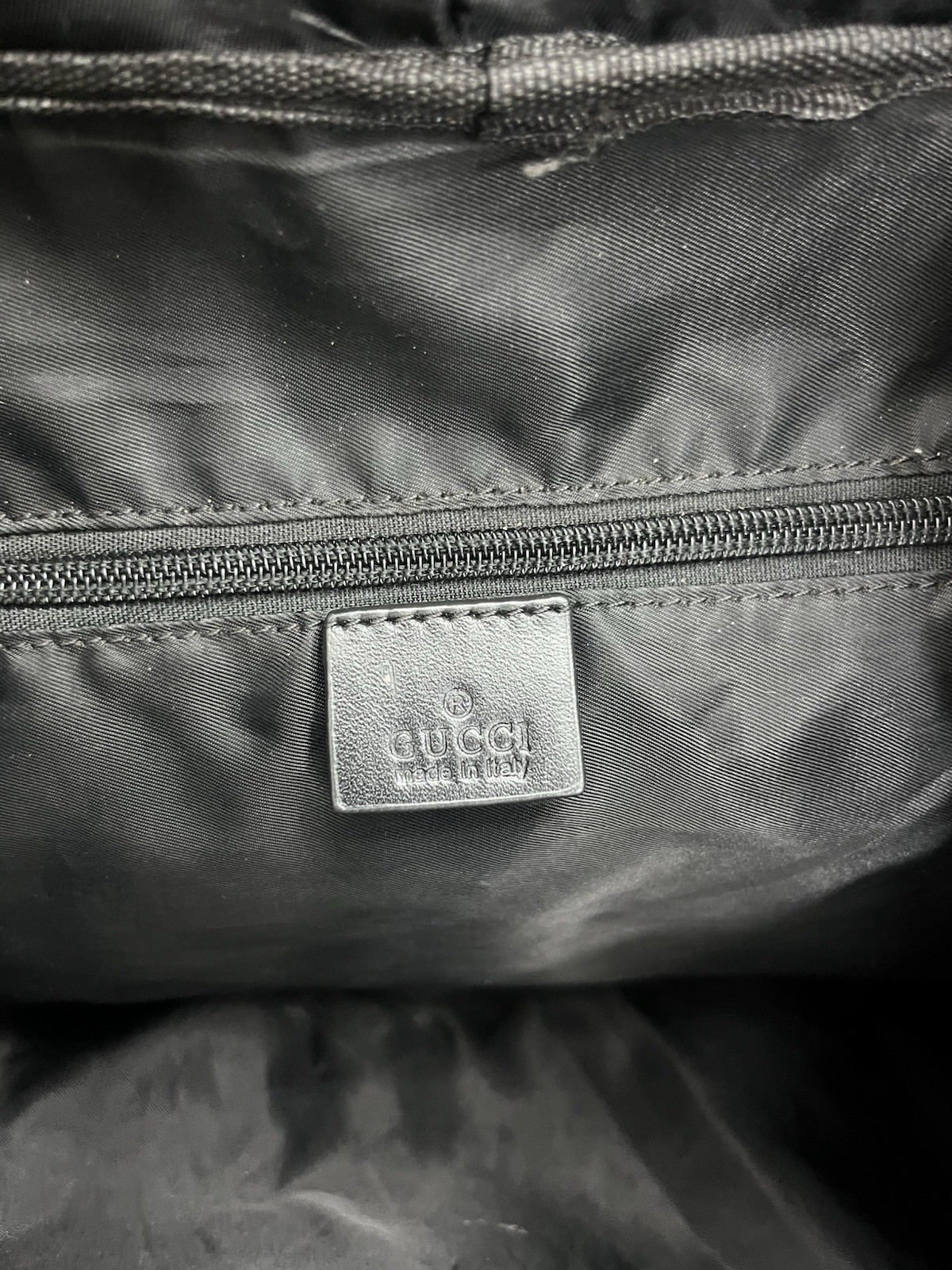 Gucci Interlocking G Backpack Black Coated Canvas Large Travel Bag 246321