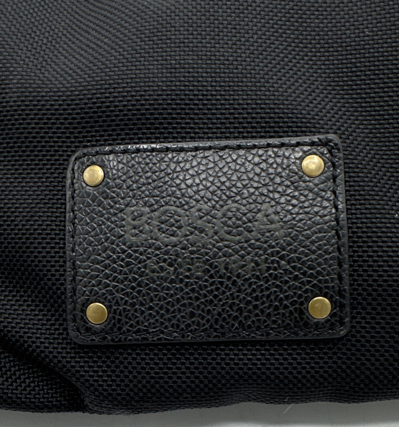 Bosca Leather Messager Bag Satchel Black Shoulder Crossbody Detachable Strap