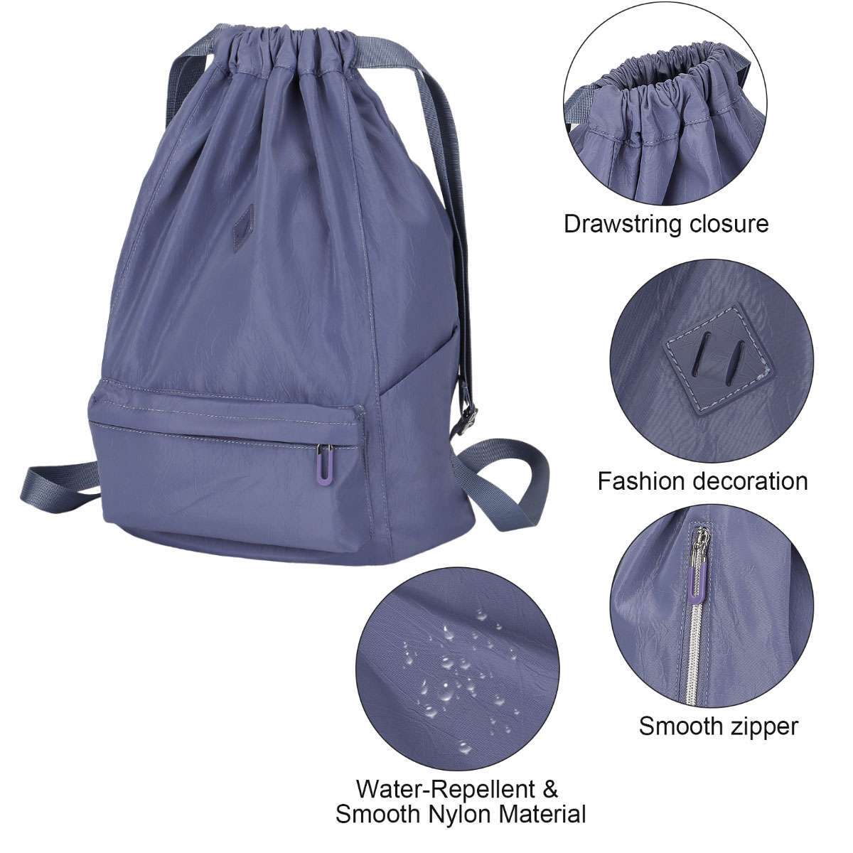 Waterproof Drawstring Bag Gym Bag String Bag Sackpack Cinch Shoulder Backpack US