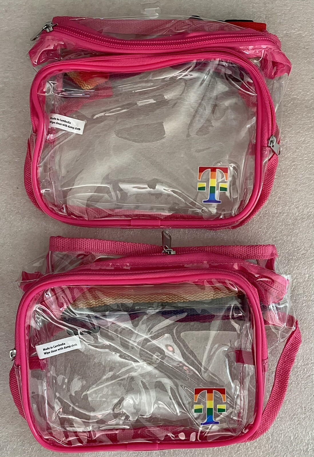 T-Mobile Tuesday Fanny Pack See Thru Clear Gay Pride Rainbow Belt – Lot of 2 NEW