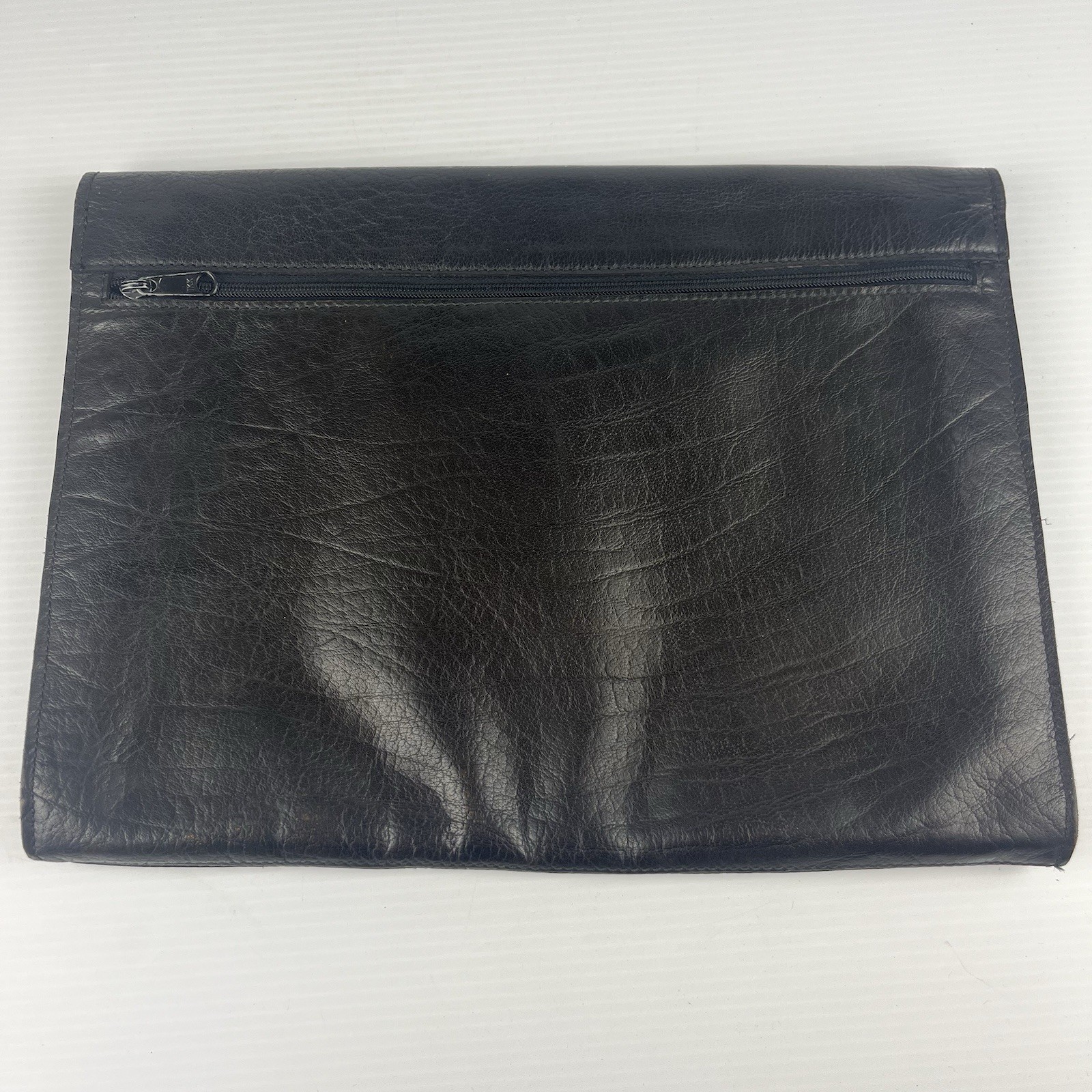 Vintage Leather Portfolio Envelope Clutch Banque Nationale de Paris 37x28cm