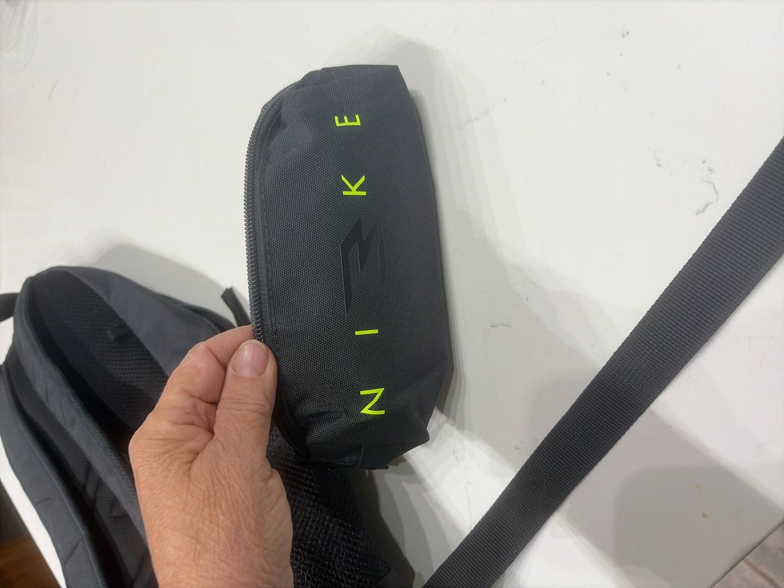 Nike Elemental Backpack with Matching Pencil Case Black Neon Yellow