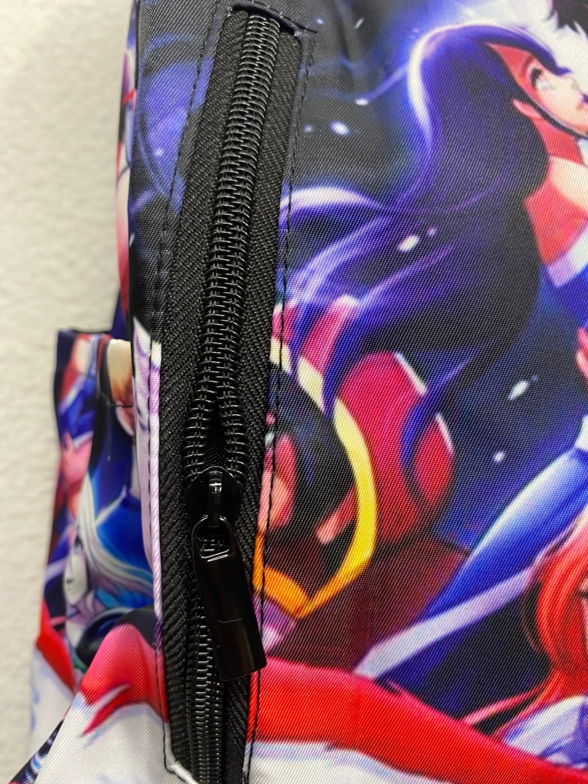 Anime Graphic Backpack Unisex One Size Black Purple Red Zipper Pockets School