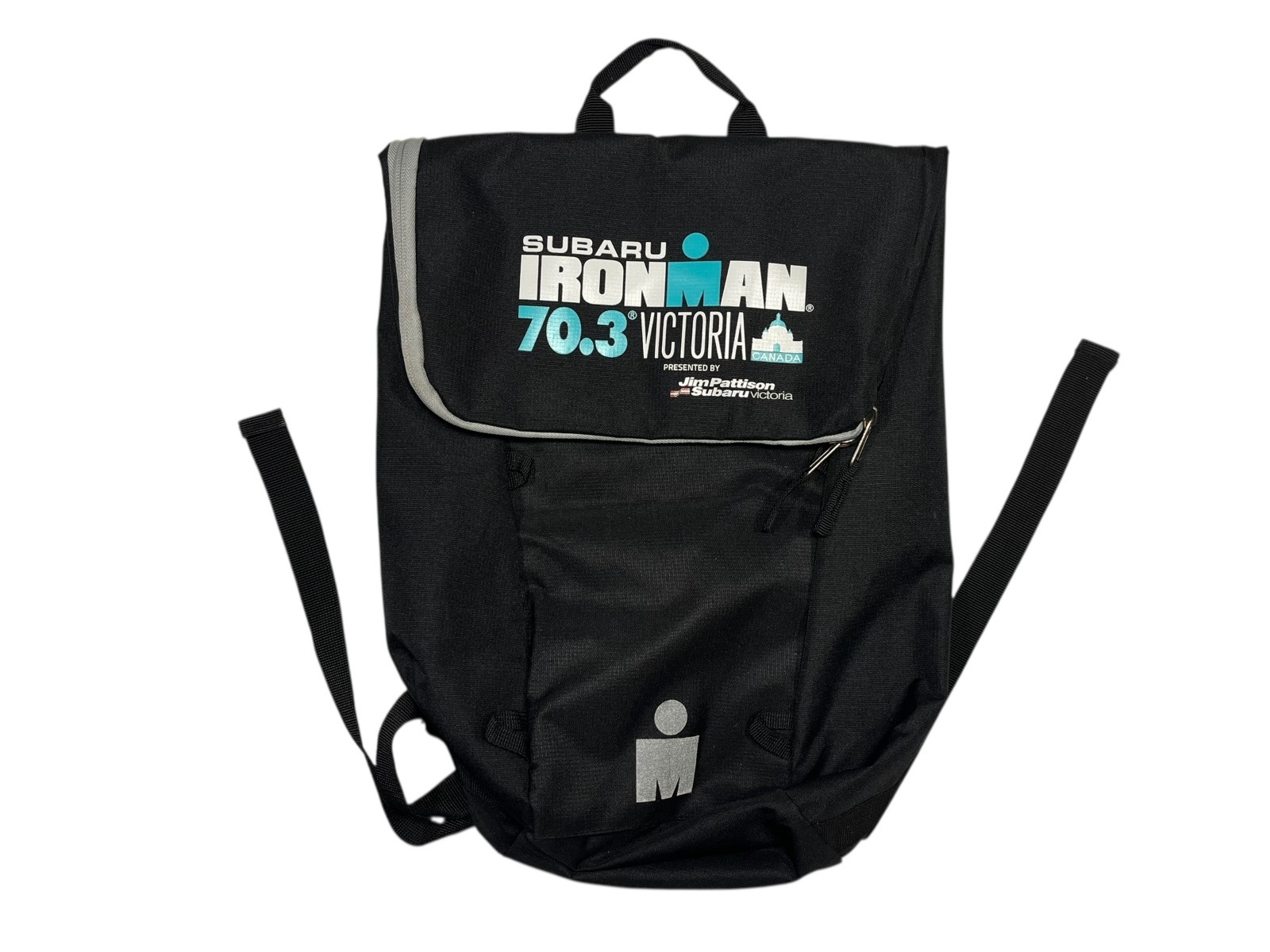 VICTORIA CANADA Black/Blue IRONMAN 70.3 BACKPACK Race Gear Running Hike Gym Bag