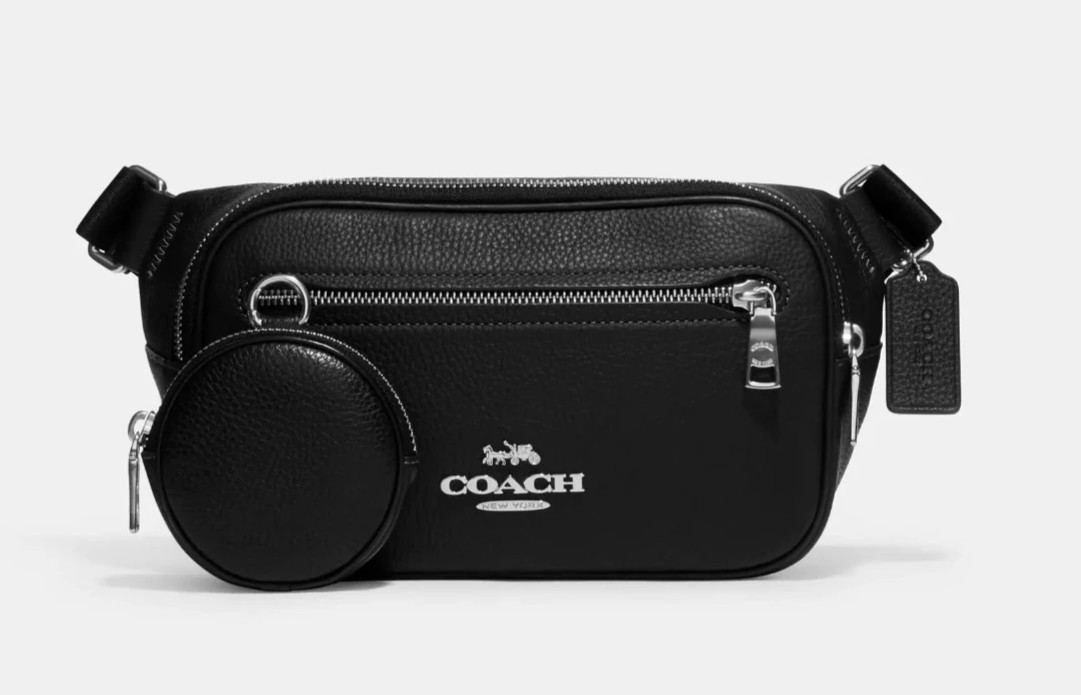 Coach Unisex Black Elias Refined Pebble Leather Belt Bag (CJ507) – NWT