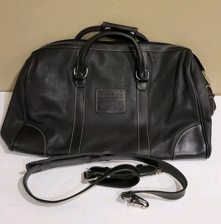 Roots Leather Canada Black Duffel Bag Weekender. NEW.