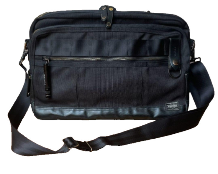 YOSHIDA PORTER HEAT Shoulder Bag, Black Stylish Made in Japan