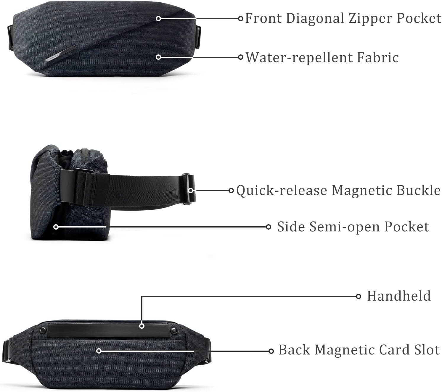 Durable Lightweight Chest Bag – Three Layers of Organized Storage for Essentials