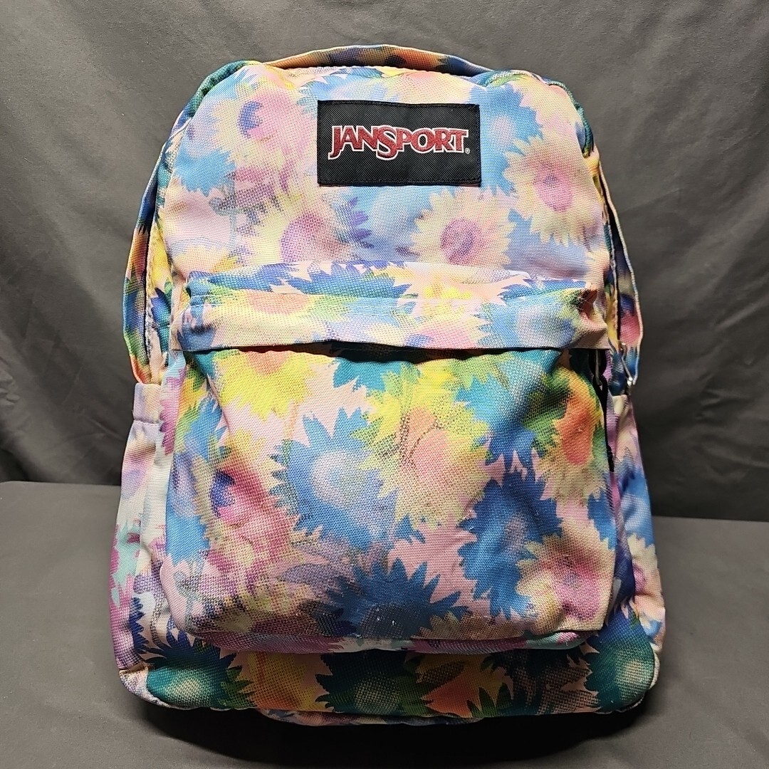 Backpack – JanSport Superbreak – Black & Floral, Pink, Blue, Yellow Daisy Pastel