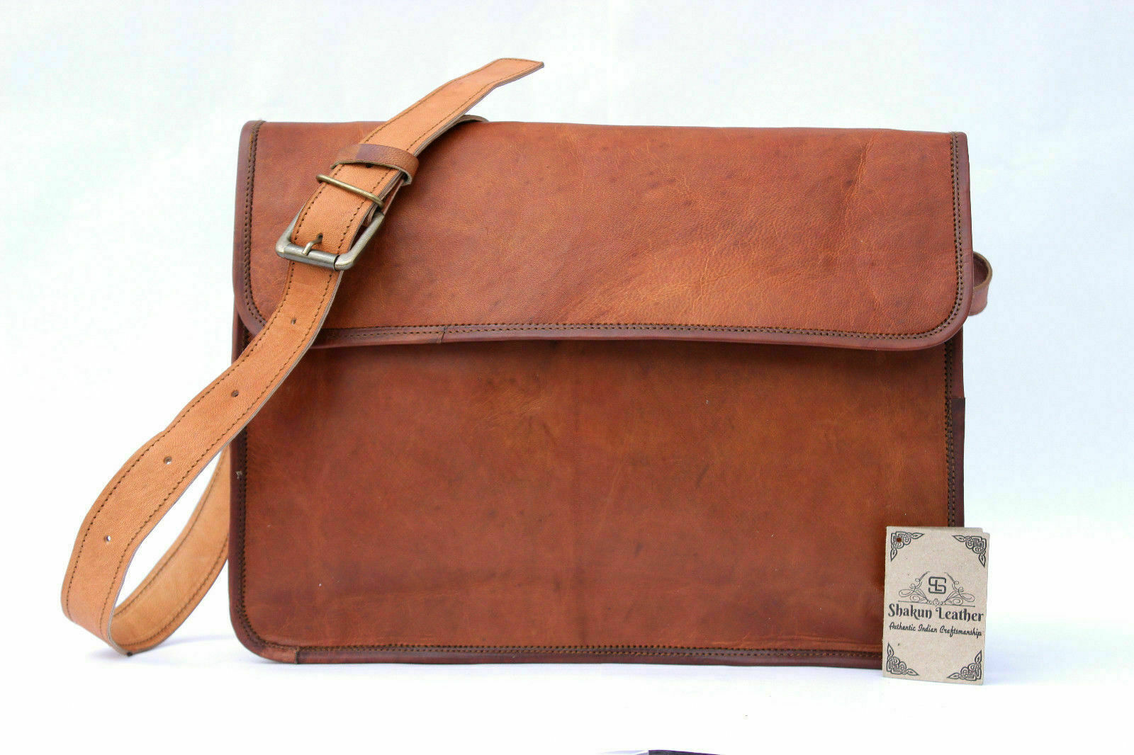 Women’s Snap Shoulder bag Hand Leather Vintage Case Laptop Messenger Magnetic