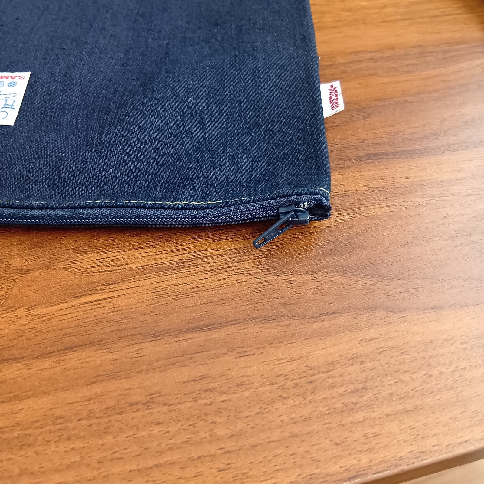 Samurai Jeans Indigo Denim Document Case Clutch Bag W11.5 H8.5 in