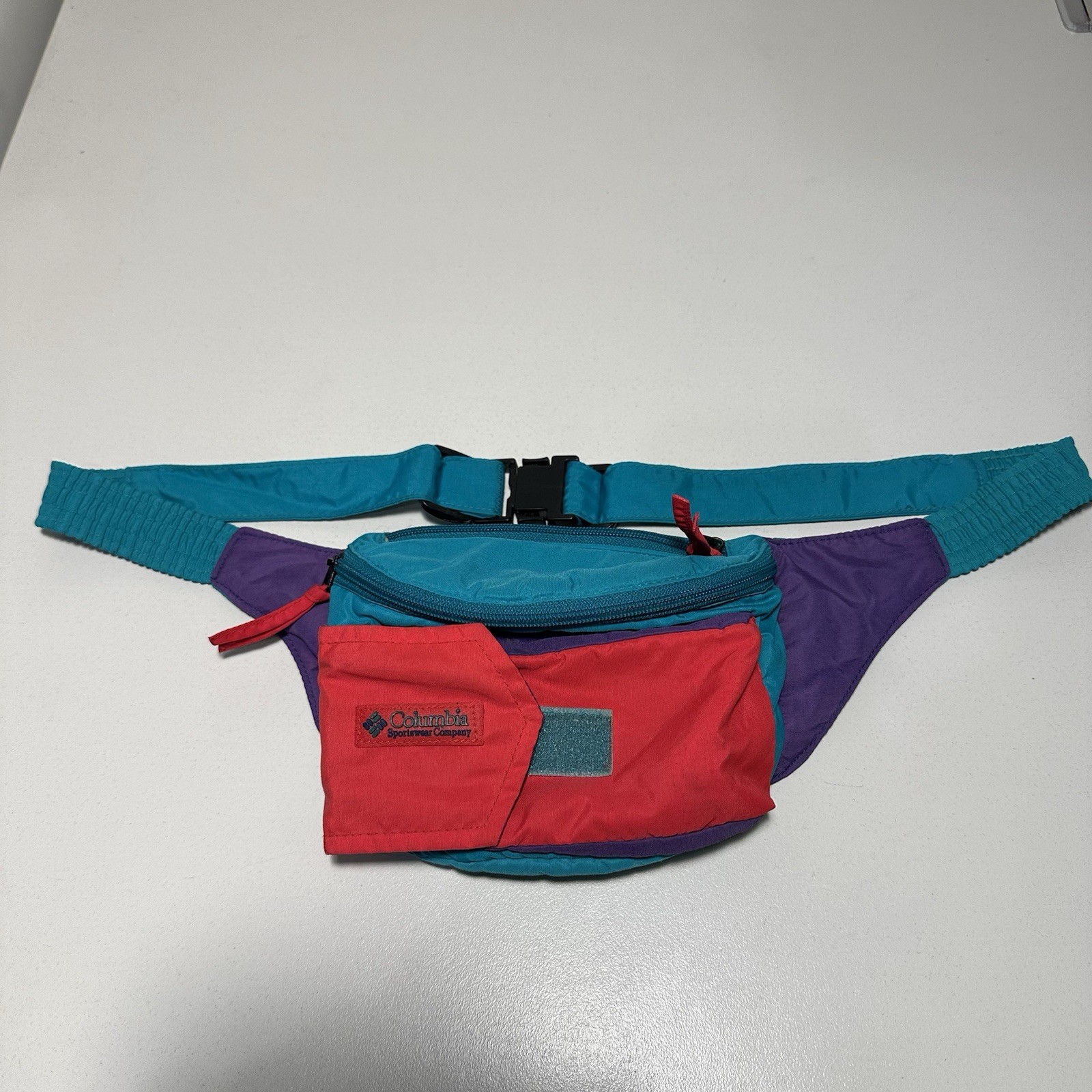 Vintage 1990s Columbia Bright Colors Ski Bum Bag Waist Pack Fanny Pack 90s Retro