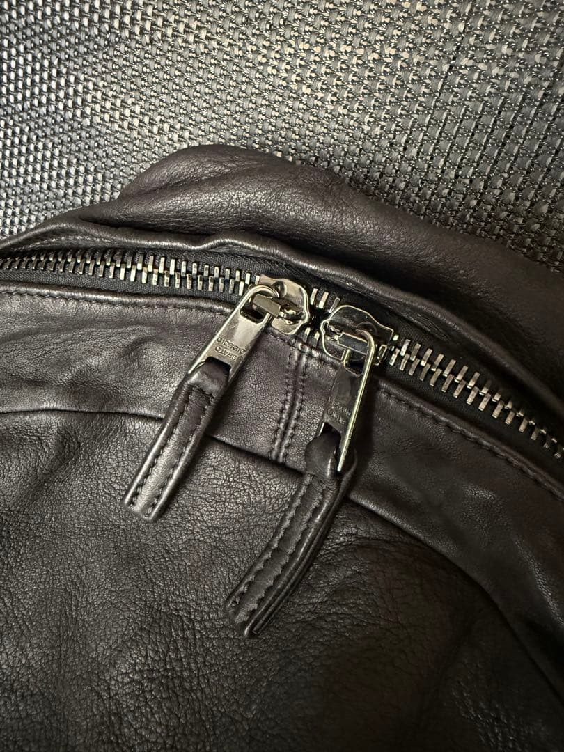 GIORGIO BRATO Leather Backpack Black 31x41x17cm