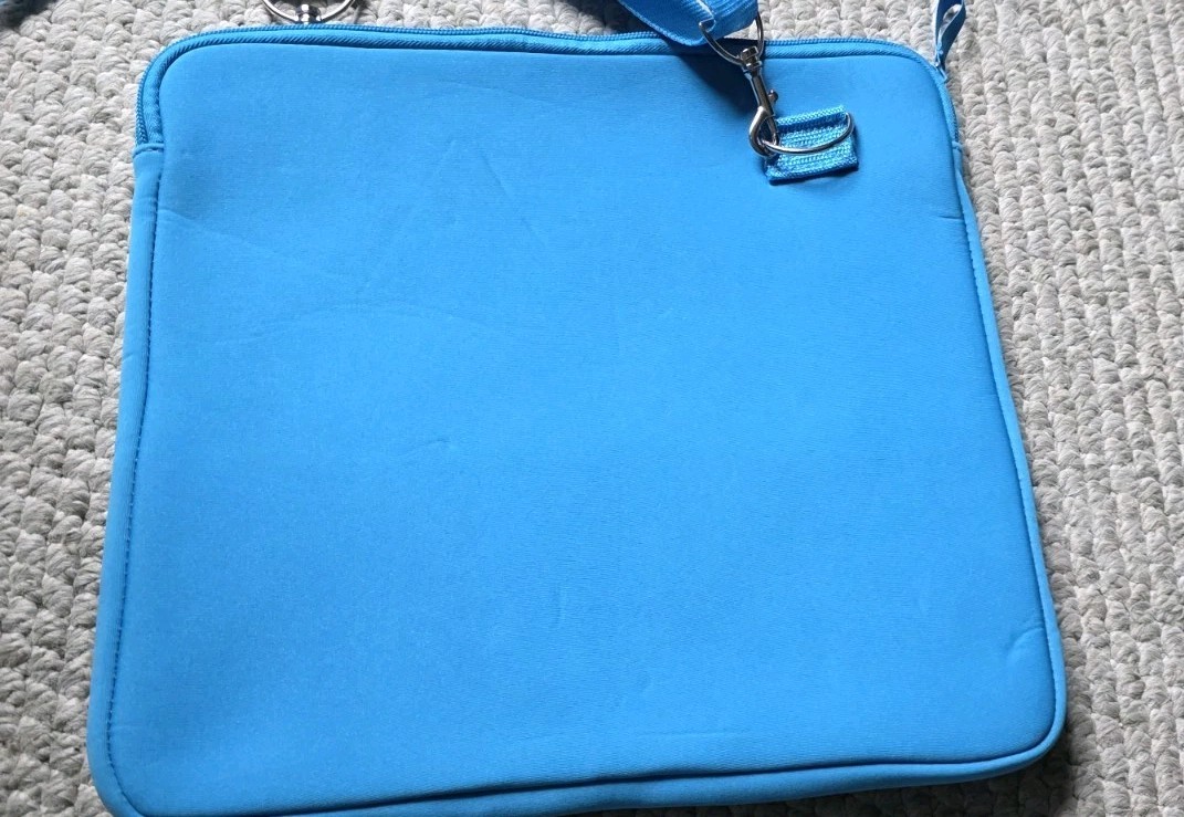 Ralph Lauren Blue The Big Pony Neoprene Laptop/Tablet Crossbody Bag 13×11.5