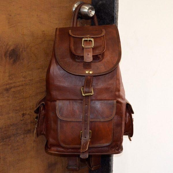 Genuine Vintage Leather Laptop Backpack Knapsack Rucksack Travel Bag Men & Women
