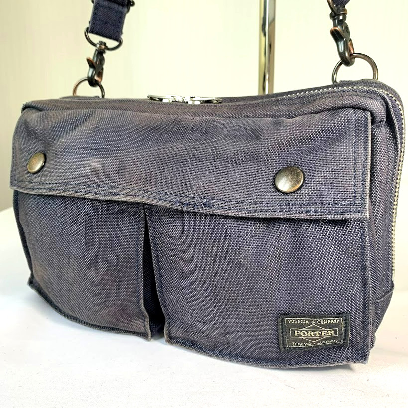 Yoshida Porter Smoky Shoulder Bag 2 Way Pouch 592-06369 Navy Blue Made in Japan