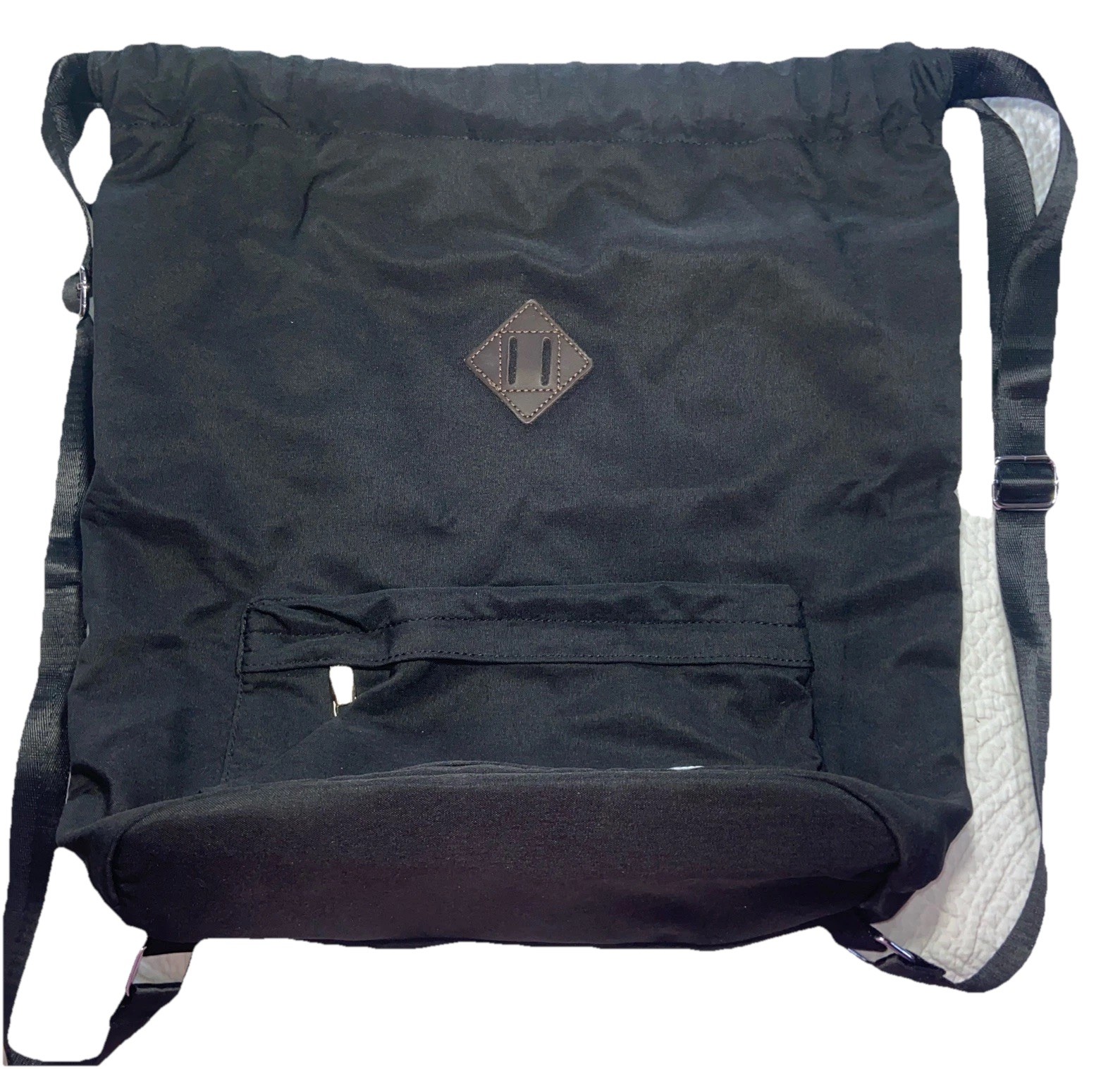 Kaukko Thiedeman Drawstring Shoulder Backpack Cinch Bag Black Gym Yoga Excellent