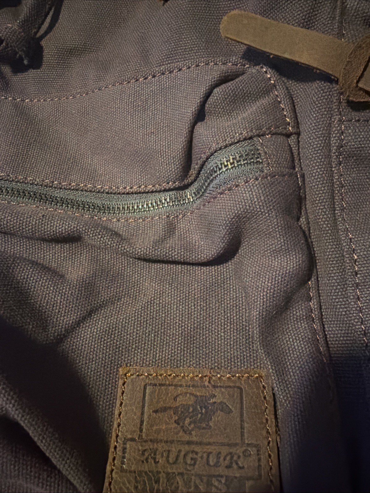 Augur Jans Brown Canvas Backpack Leather Trim Rucksack Mens Womens Bag