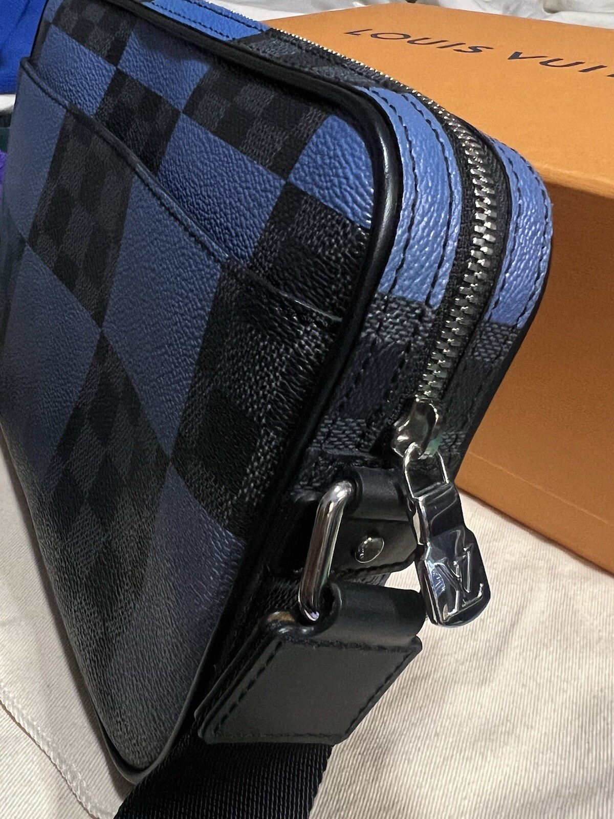 Louis Vuitton Damier Graphite Alpha Messenger Blue Trim N40188 Virgil Abloh