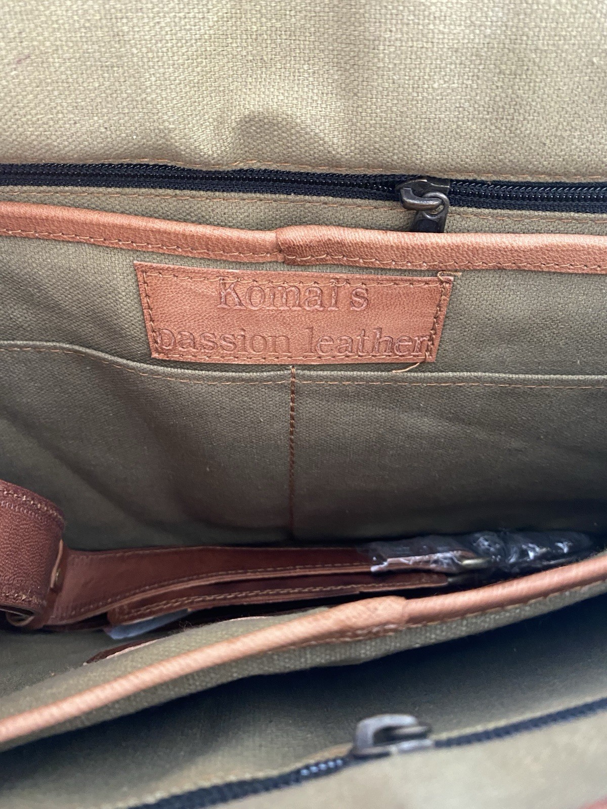 Komal’s Passion Handmade Leather Satchel Laptop Messenger Bag Canvas 18”