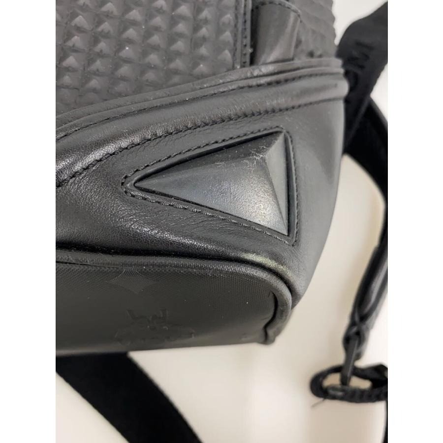 MCM Authentic Leather Shoulder Bag Backpack Black Rucksack Zip Men’s Accessory