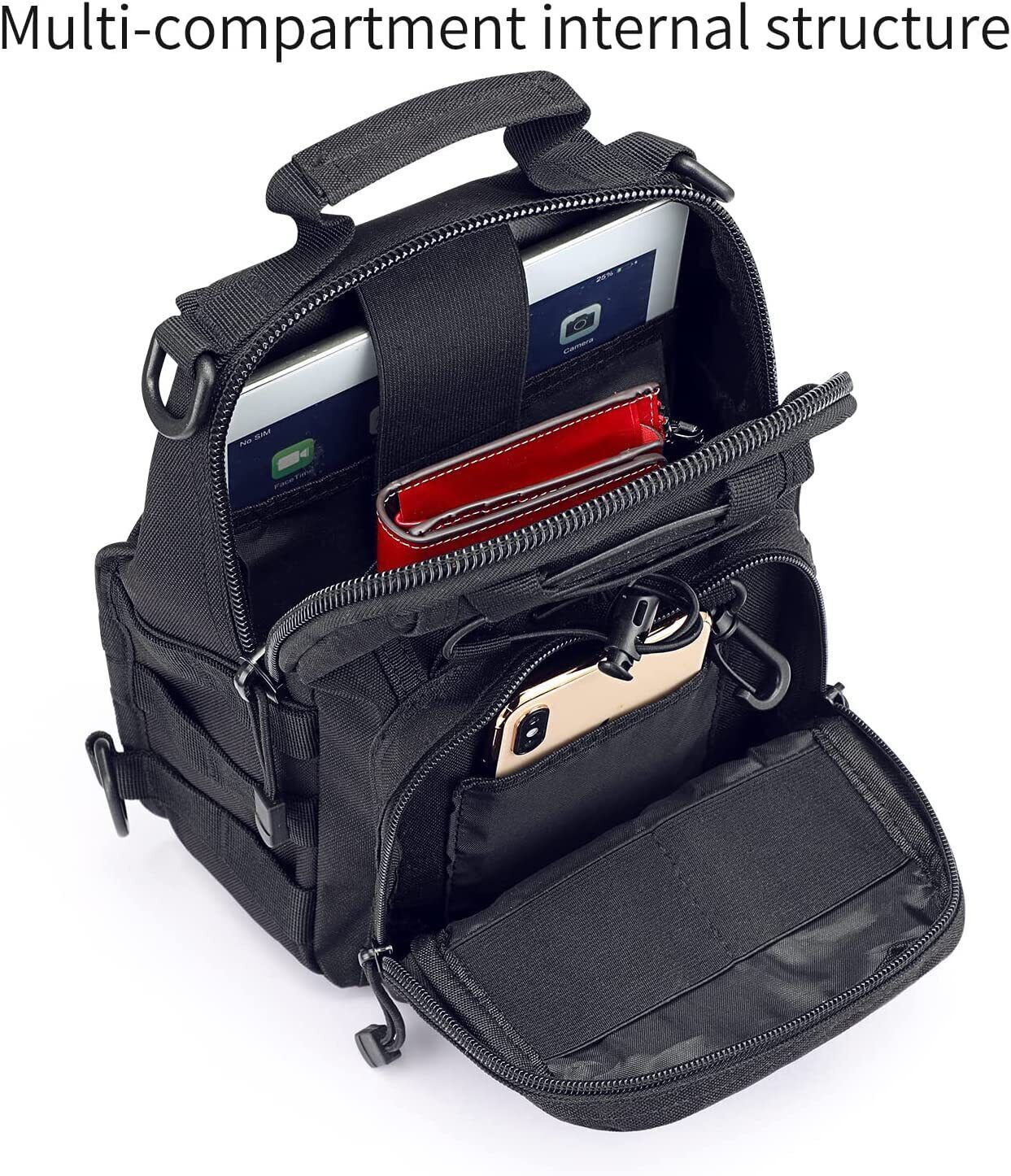 Tactical Compact EDC Sling Bag – Concealed Carry Shoulder Bag for Travel Hiking