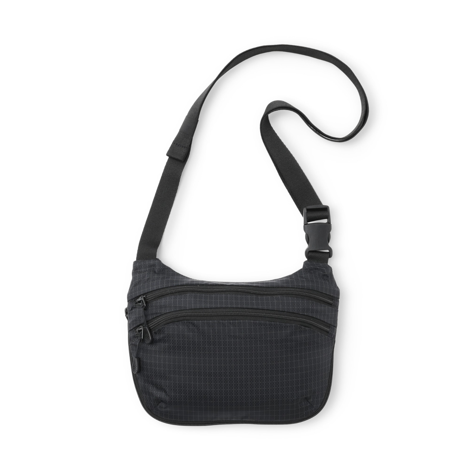 MUJI Water-Repellent Ripstop Mini Shoulder Sling Crossbody Bag Black NWT